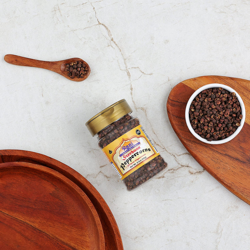 Rani Szechuan Peppercorns (Sichuan Peppercorns) 2.1oz (60g) PET Jar ~ All Natural | Gluten Friendly | Non-GMO | Perfect size for Grinders!