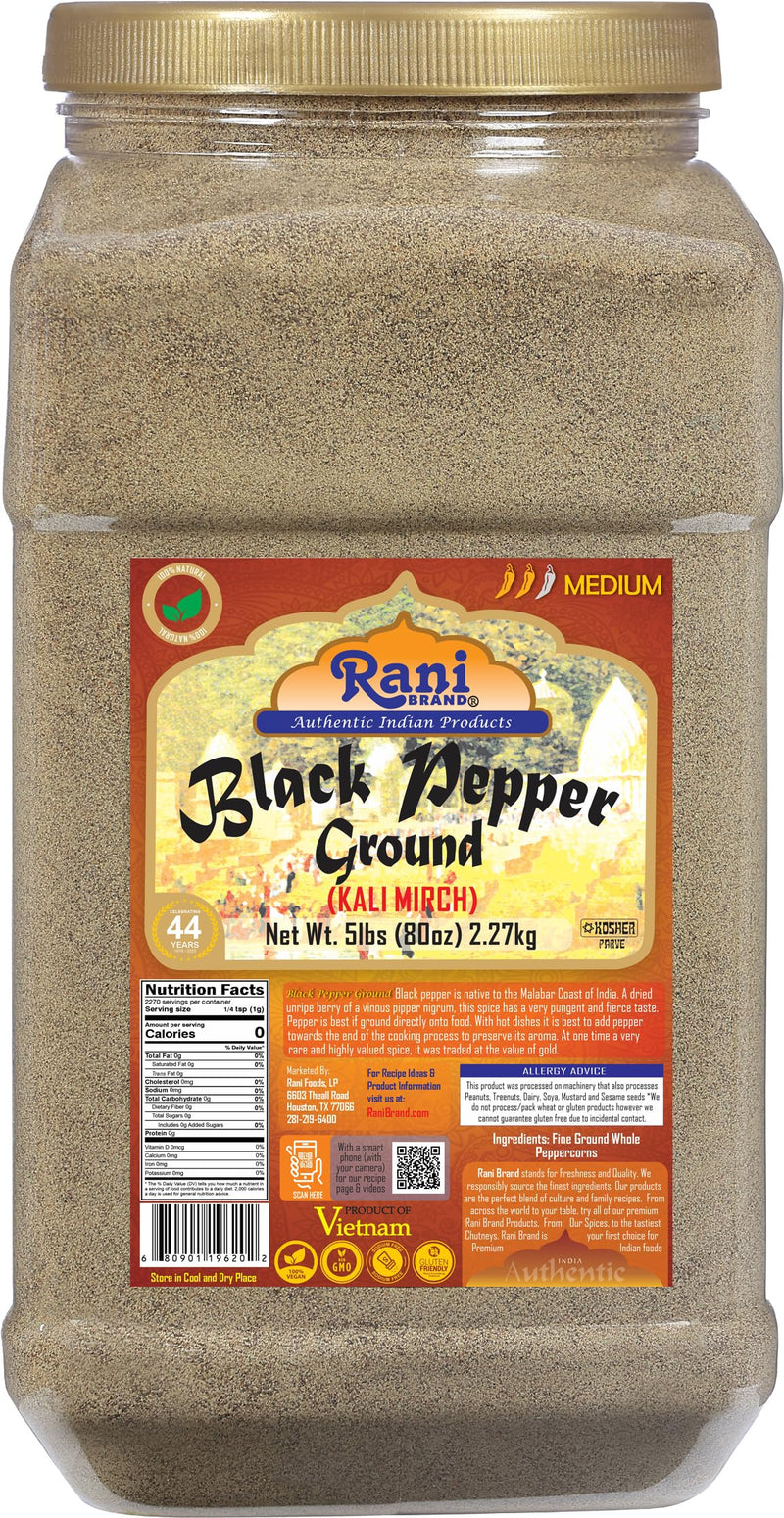 Rani Black Pepper Fine Powder 80 Mesh 80oz