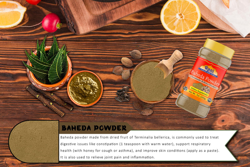 Rani Baheda Powder (Terminalia Bellirica Powder) 7oz (200g) ~ All Natural | No Color | Gluten Friendly | Vegan | Non-GMO | Kosher | No Salt or fillers | Indian Origin