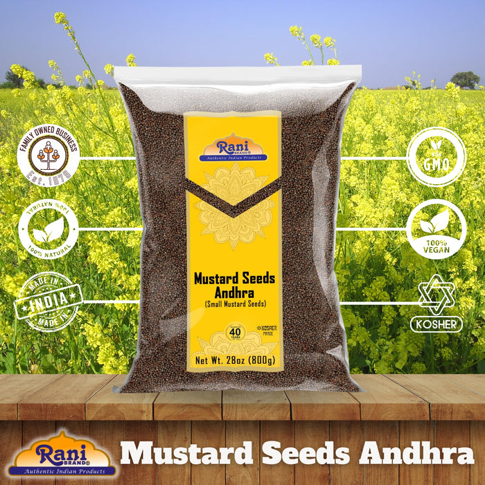 Rani Andra Mustard Seeds (Rai) Whole Spice (Rai Sarson) 28oz (800g) ~ All Natural | Gluten Friendly | NON-GMO | Kosher | Vegan | Indian Origin