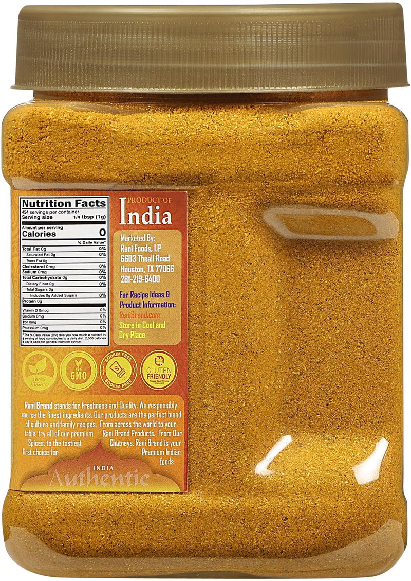 Rani Curry Powder Mild (10-Spice Authentic Indian Blend) 16oz (1lb) 454g PET Jar, Pack of 6 ~ All Natural | Salt-Free | NO Chili or Peppers | Vegan | Gluten Friendly | NON-GMO | Kosher | Indian Origin