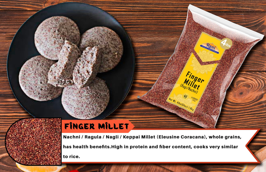 Rani Ragi Finger Millet (Eleusine Coracana) Whole Ancient Grain Seeds 64oz (4lbs) 1.81kg Bulk ~ All Natural | Gluten Friendly | NON-GMO | Kosher | Vegan | Indian Origin