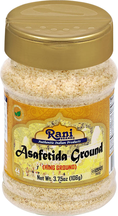 Rani Asafetida (Hing) Ground 3.75oz (106g) PET Jar ~ Natural | Salt Free | Vegan | NON-GMO | Kosher | Best for Onion Garlic Substitute