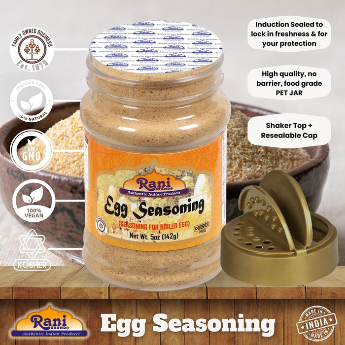 Rani Egg Seasoning (Seasoning for Boiled Egg) 5oz (141g) PET Jar ~ Shaker Top For Your Eggs or Tofu Scramble | All Natural | Vegan | Gluten Friendly | NON-GMO | Indian Origin
