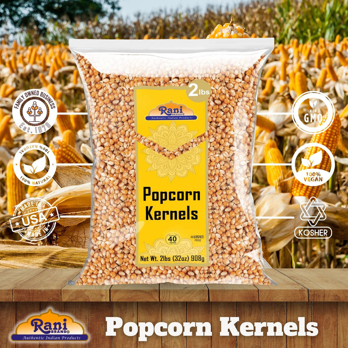 Rani Popcorn Kernels 32oz (2lbs) 908g Bulk, Perfect for Stovetop, Microwave & Popcorn Machines ~ All Natural | Gluten Friendly | Vegan | NON-GMO | Kosher | Product of USA