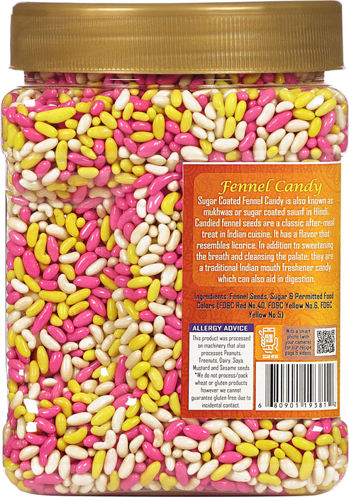 Rani Sugar Coated Fennel Candy 2lbs (32oz) 908g Bulk, PET Jar ~ Indian After Meal Digestive Treat | Vegan | Gluten Friendly | NON-GMO | Kosher | Indian Origin