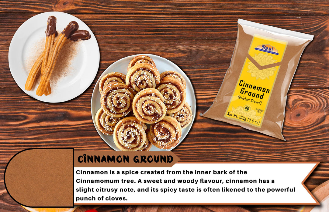 Rani Cinnamon Powder (Ground) Spice 3.5oz (100g) ~ All Natural, Salt-Free | Vegan | No Colors | Gluten Free Ingredients | NON-GMO | Kosher