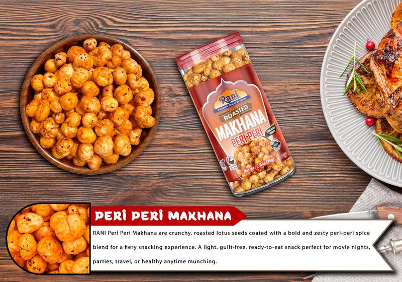 Roasted Makhana, Peri Peri Flavor - 2.6oz (75g) - Rani Brand Authentic Indian Products