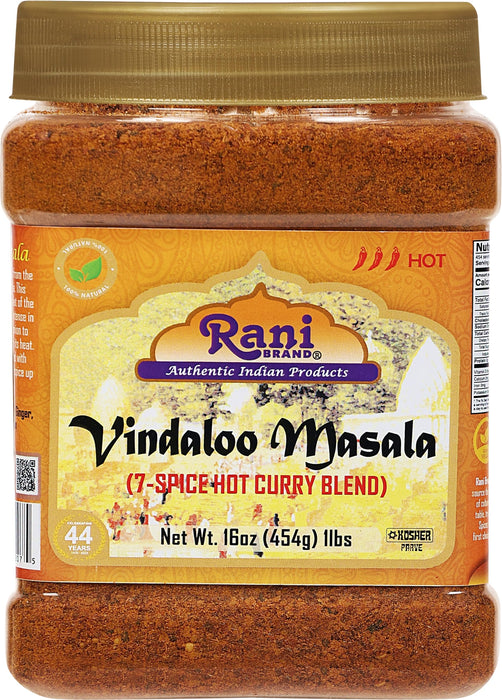 Rani Vindaloo Curry Masala Natural Indian Spice Blend 16oz (1lb) 454g PET Jar ~ Salt Free | Vegan | Gluten Friendly | NON-GMO | Kosher | No colors