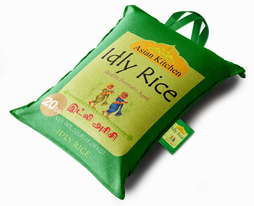 Asian Kitchen Idly (Idli) Rice 20-Pound Bag, 20lbs (9.08kg) Short Grain Rice ~ All Natural | Gluten Friendly | Vegan | Indian Origin | Export Quality