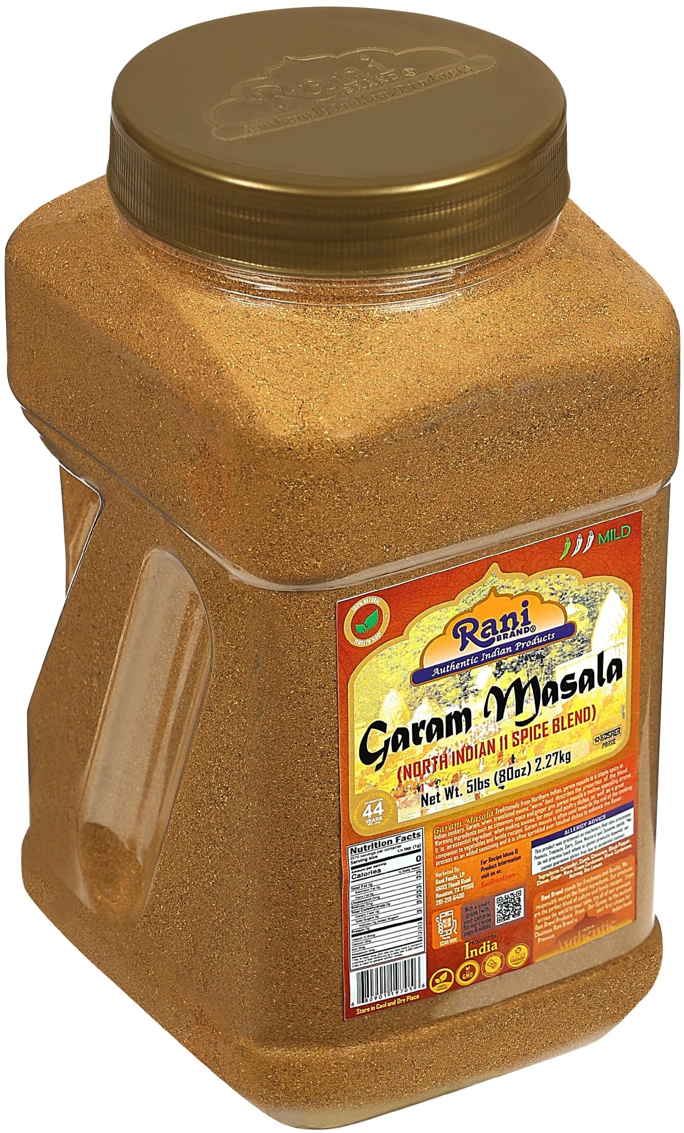 Rani Garam Masala Indian 11Spice Blend 80oz (5lbs) 2.27kg PET Jar A — Rani Brand Factory Store