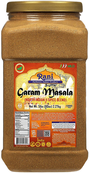 Rani Garam Masala Indian 11-Spice Blend 80oz (5lbs) 2.27kg PET Jar ~ All Natural, Salt-Free | Vegan | No Colors | Gluten Friendly | Kosher | NON-GMO