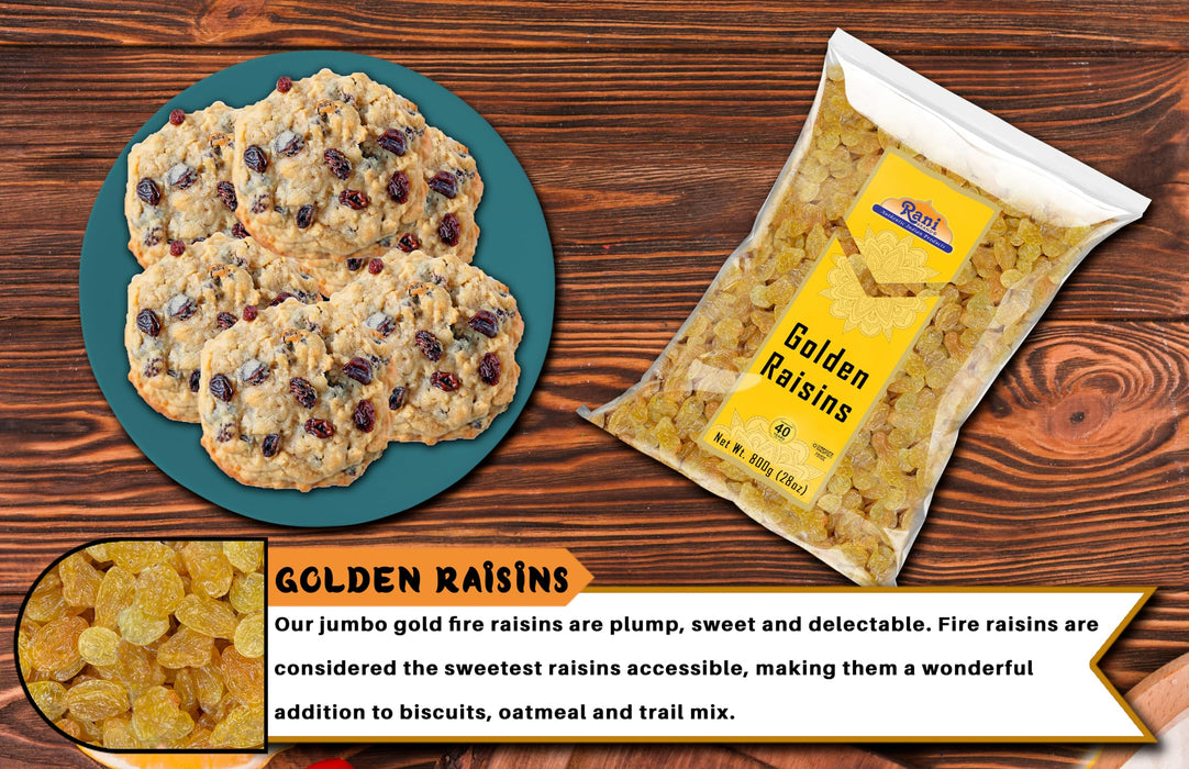 Rani Golden Raisins 28oz (800g) ~ All Natural | Gluten Friendly | NON-GMO | Kosher | Vegan | Indian Origin