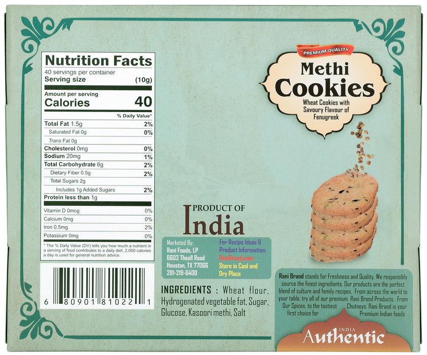 Rani Cookies Variety Pack of 4 (Dry Fruits, Kaju Pista, Methi, Tutti Fruity) 14oz (400g) each, Premium Quality Indian Cookies ~ Vegan | Non-GMO | Indian Origin