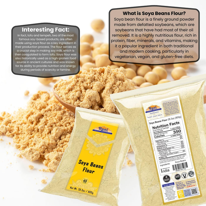 Rani Soya Beans Flour (Soy flour) 28oz (800g) ~ All Natural | Vegan | Gluten Friendly | NON-GMO | Kosher | Indian Origin