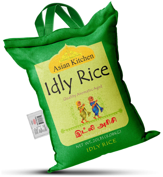 Asian Kitchen Idly (Idli) Rice 20-Pound Bag, 20lbs (9.08kg) Short Grain Rice ~ All Natural | Gluten Friendly | Vegan | Indian Origin | Export Quality