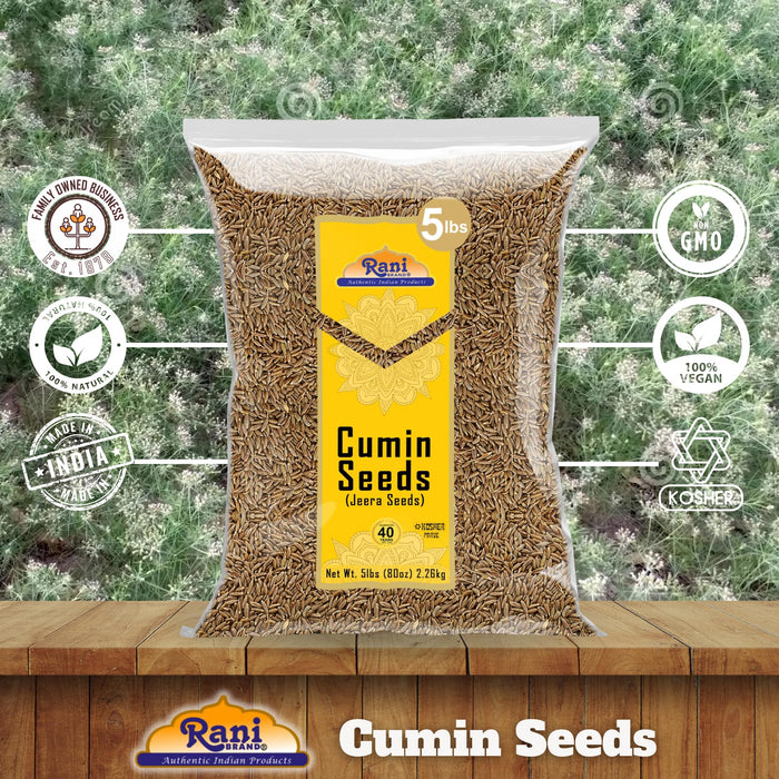 Rani Cumin Seeds Whole (Jeera) Spice 80oz (2.27kg) 5lbs, Bulk Pack ~ All Natural | Gluten Friendly | NON-GMO | Kosher | Vegan | Indian Origin