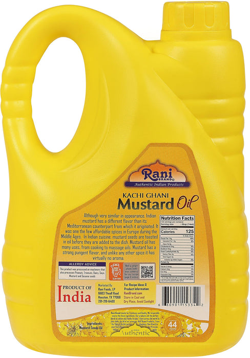 Rani Mustard Oil (Kachi Ghani) 67.6 Ounce (2 Liter) Pack of 6, NON-GMO | Gluten Free | Kosher | Vegan | 100% Natural