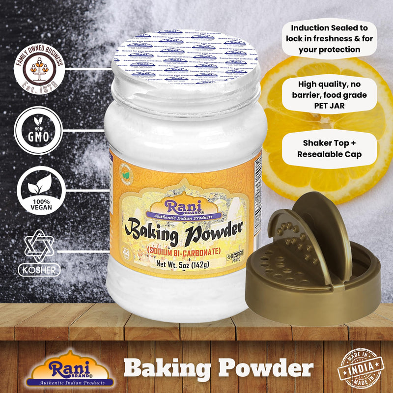 Rani Baking Powder 5oz (150g) PET Jar ~ Used for cooking, NON-GMO | Kosher | Indian Origin | Gluten Friendly