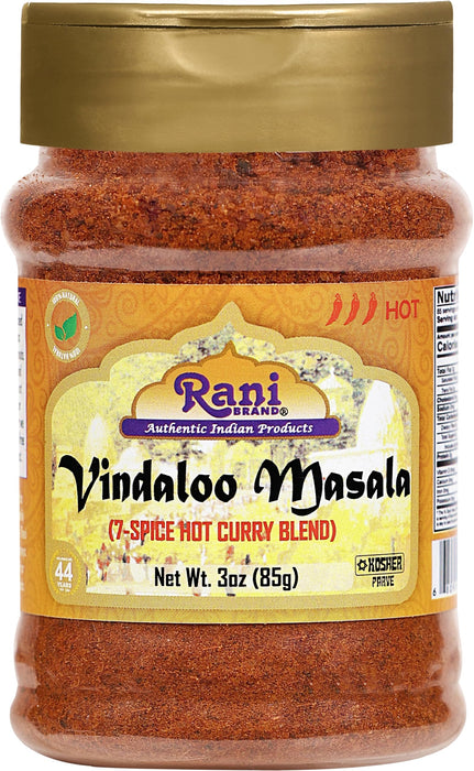 Rani Vindaloo Curry Masala 3oz (85g) PET Jar ~ Salt Free | Vegan | Gluten Friendly| NON-GMO | Kosher | No colors