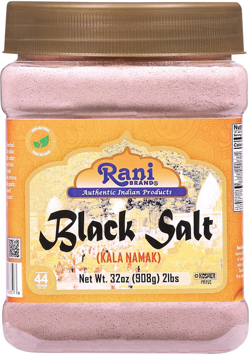 Rani Black Salt Powder (Kala Namak) Mineral 32oz (2lbs) 908g PET Jar, Pack of 6 ~ Unrefined, Pure & Natural | Vegan | Gluten Friendly | Non-GMO | Kosher | Indian Origin | Perfect for Tofu Scramble