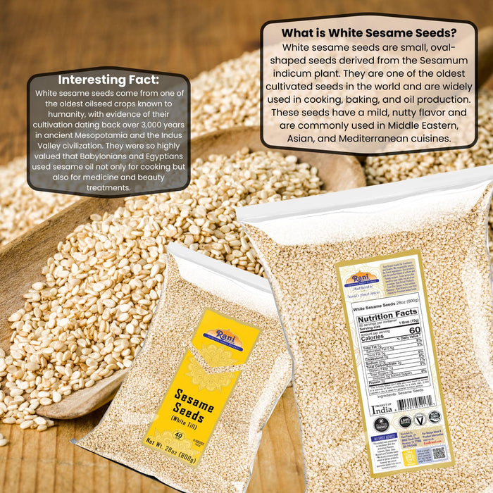 bulk sesame seed for planting Rani Sesame Seeds Whole White, Hulled (Till) 28oz (800gm) ~ All Natura — Rani Brand Factory Store