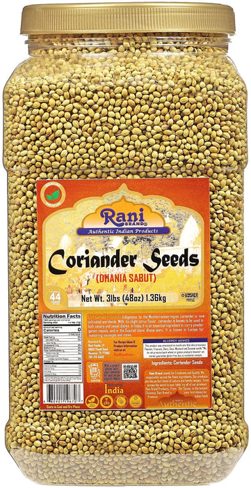 Rani Coriander Seeds 48oz (3lbs) 1.4kg Bulk ~ All Natural | Gluten Friendly | NON-GMO | Vegan | Kosher | Indian Origin