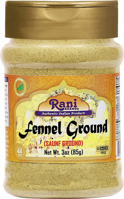 Rani Fennel Ground (Saunf) Powder Spice 3oz (85g) PET Jar ~ All Natural | Gluten Friendly | NON-GMO | Kosher | Vegan | Indian Origin