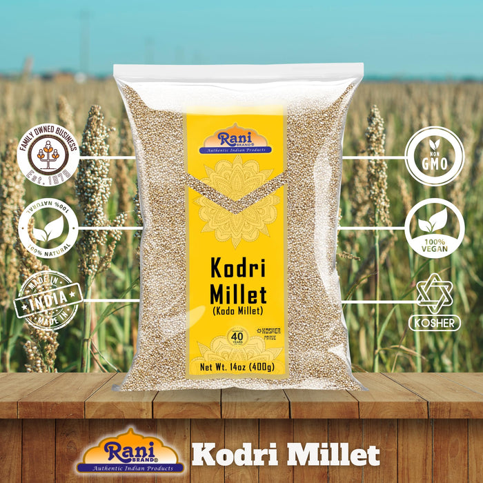 Rani Kodri (Polished Kodo Millet Seeds) Ancient Grains 400g (14oz) ~ All Natural | Gluten Friendly | NON-GMO | Kosher | Vegan | Indian Origin (Varagu / Kodra / Harka)