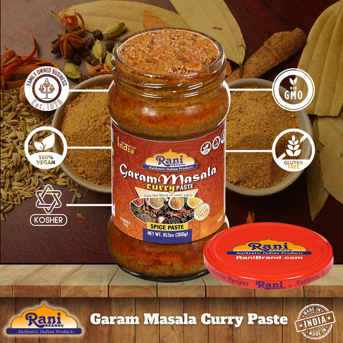 Rani Garam Masala Curry Spice Paste 10.5oz (300g) Glass Jar, Pack of 5+1 FREE ~ No Colors | NON-GMO | Kosher | Vegan | Gluten Free | Indian Origin