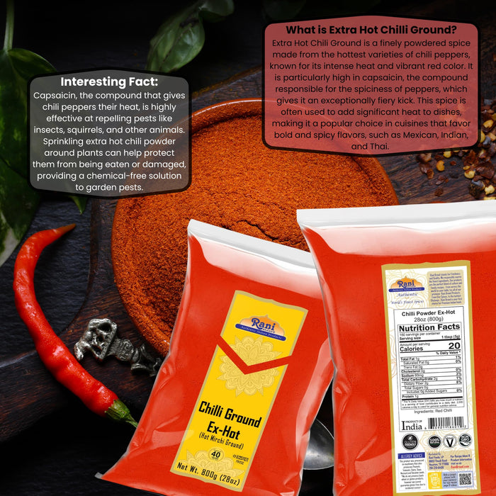 Rani Extra Hot Chilli Powder Indian Spice 28oz (800g) ~ All Natural | Salt-Free | Vegan | No Colors | Gluten Friendly | NON-GMO | Kosher