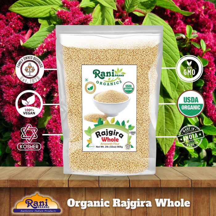 Rani Organic Rajgara Whole (Amaranth Whole) 32oz (2lbs) 908g Bulk ~ All Natural | Vegan | Gluten Friendly | NON-GMO | Kosher | Indian Origin | USDA Organic Certified