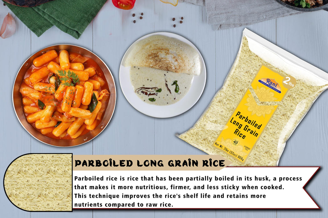 Rani Parboiled Long Grain Rice 32oz (2lbs) 908g ~ All Natural | Gluten Friendly | Vegan | Non-GMO| Kosher | Product of USA