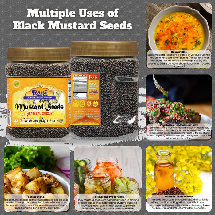 Rani Black Mustard Seeds Whole {10 Sizes Available}