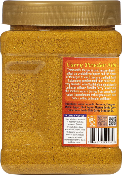 Rani Curry Powder Hot (11-Spice Authentic Indian Blend) 16oz (1lb) 454g PET Jar, Pack of 6 ~ All Natural | Salt-Free | Vegan | No Colors | Gluten Friendly | NON-GMO | Kosher | Indian Origin