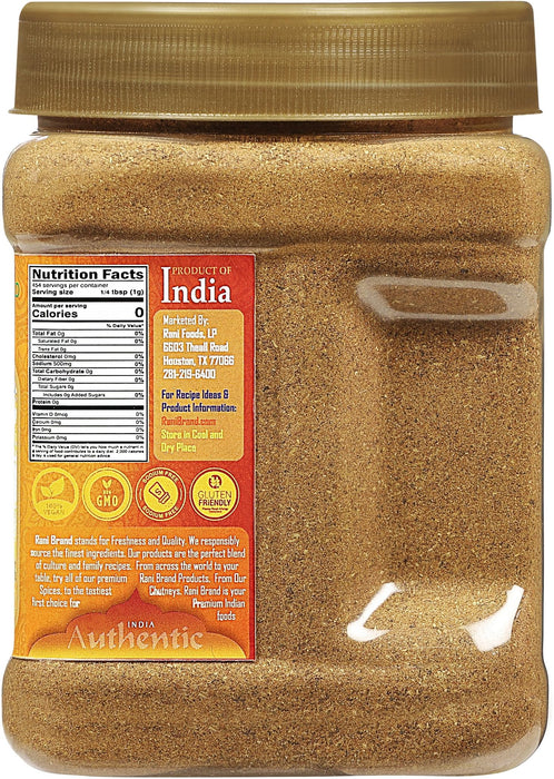 Rani Garam Masala Indian 11-Spice Blend 16oz (1lb) 454g PET Jar, Pack of 6 ~ All Natural, Salt-Free | Vegan | No Colors | Gluten Friendly | NON-GMO | Kosher | Indian Origin