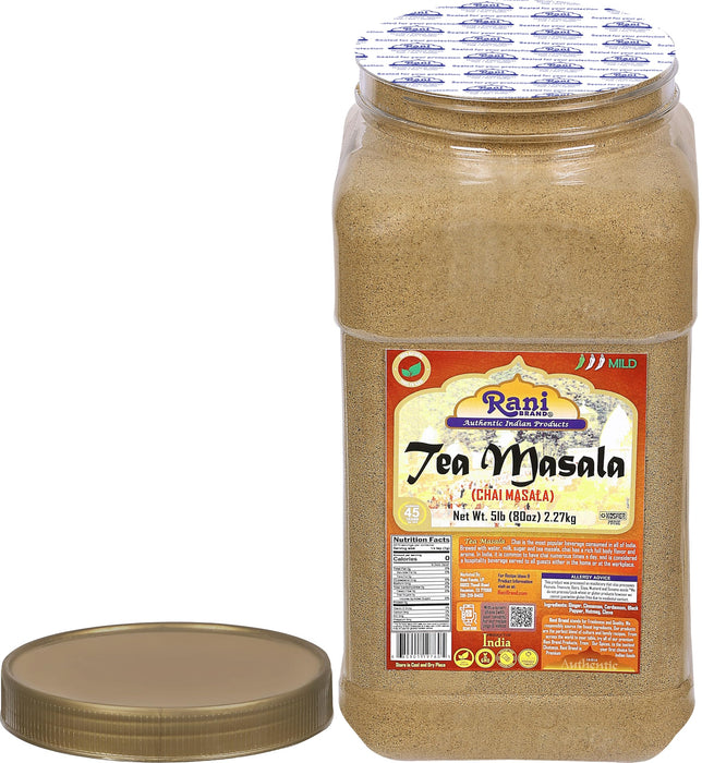 Rani Tea (Chai) Masala 80oz (5lbs) 2.27kg Bulk PET Jar ~ All Natural | Vegan | Gluten Friendly | Salt & Sugar Free | NON-GMO | Kosher | No Colors