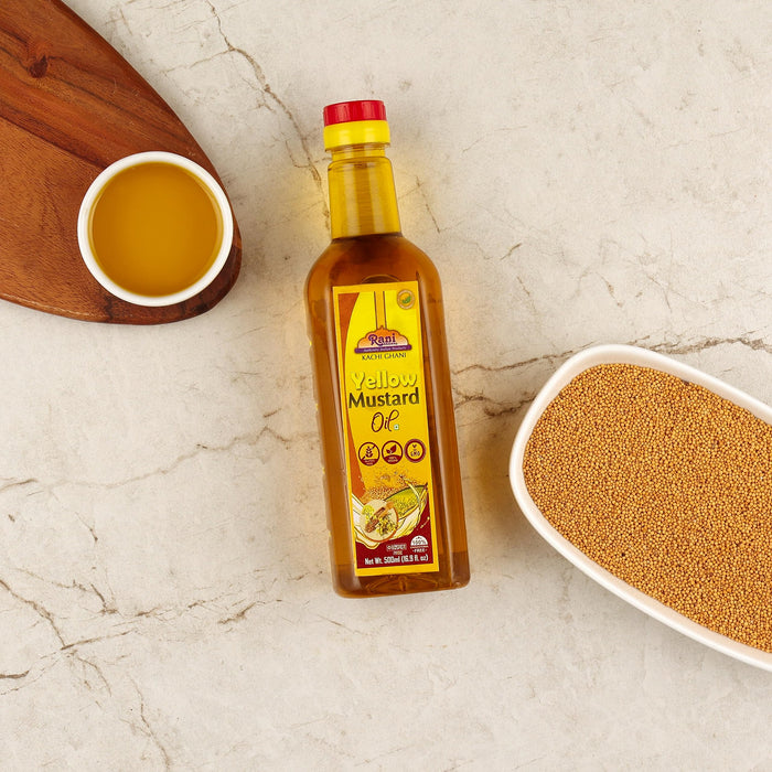 Rani Yellow Mustard Oil (Kachi Ghani) 16.9 Ounce (500ml) NON-GMO | Gluten Free | Kosher | Vegan | 100% Natural