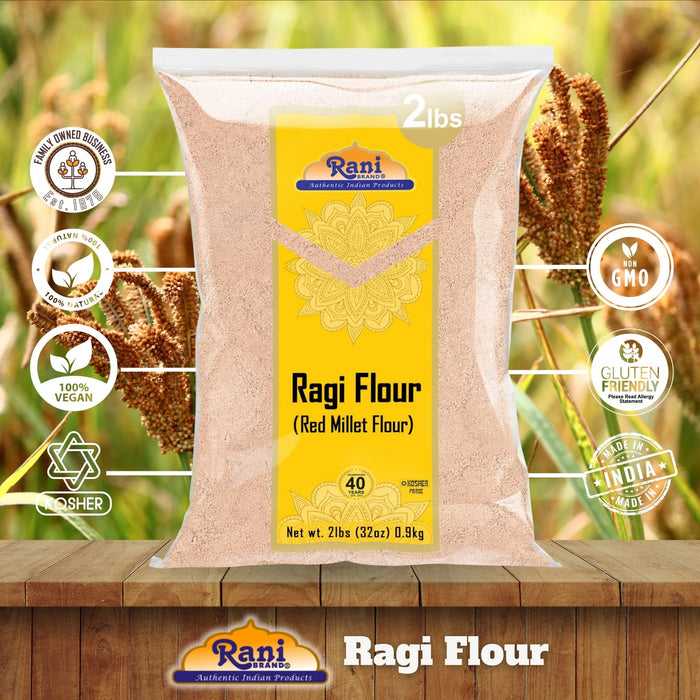 Rani Raggi Flour (Finger Millet) 2lbs (32oz) Bulk ~ All Natural | Vegan | Gluten Friendly | NON-GMO | Kosher | Indian Origin