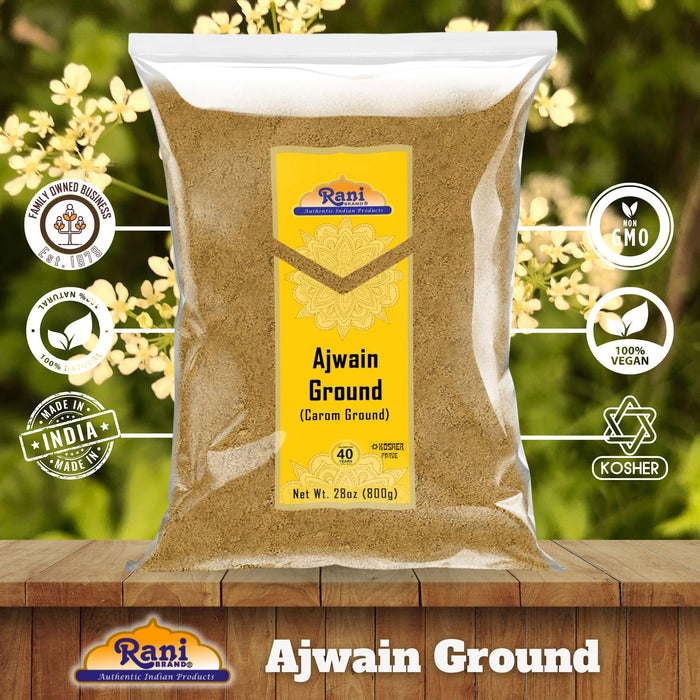 Rani Ajwain Powder (Carom Bishops Weed) Ground Spice 28oz (800g) ~ All Natural | Vegan | Gluten Friendly | NON-GMO | Kosher | Indian Origin