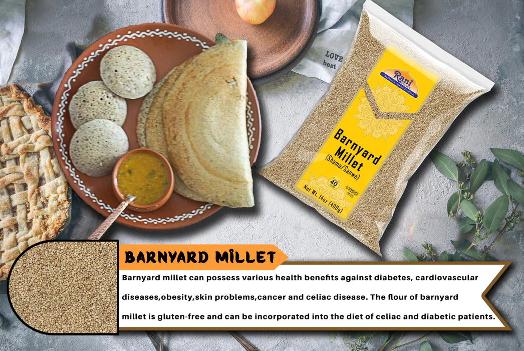 Rani Barnyard Millet (Echinochloa Esculenta Frumantacea) Whole Ancient Grain Seeds 14oz (400g) ~ All Natural | Gluten Friendly | NON-GMO | Kosher | Vegan | Indian Origin | Shama/Sanwa