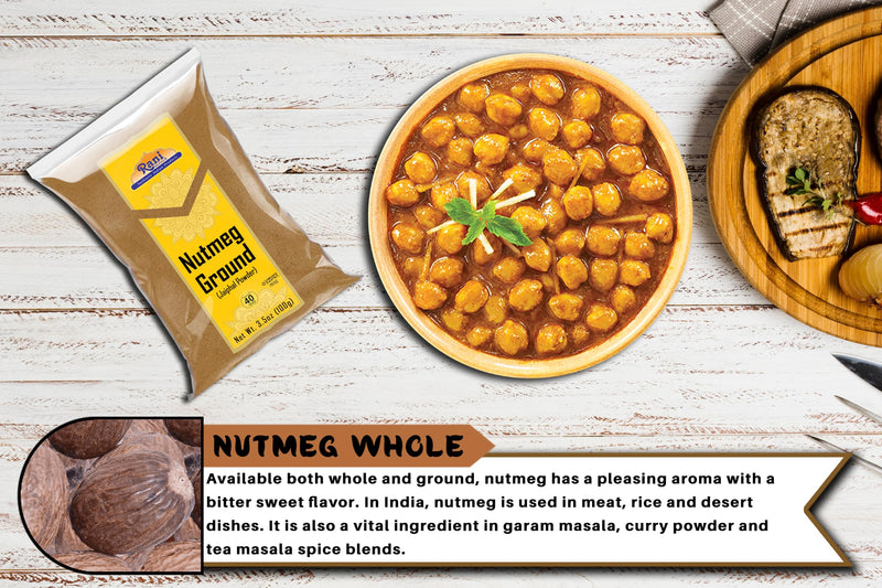 Rani Nutmeg (Jaiphul) Ground Powder Spice 3.5oz (100g) ~ Perfect for Baking, Cooking, Smothies, Lattes & Dessert, All Natural | Vegan | Gluten Friendly | NON-GMO | Kosher | Indian Origin