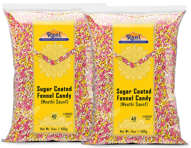 Rani Sugar Coated Fennel Candy 14oz (400g) - [Pack of 2 / 800g 28oz total] ~ Indian After Meal Digestive Treat | Vegan | Gluten Friendly | NON-GMO | Kosher | Indian Origin (Copy)