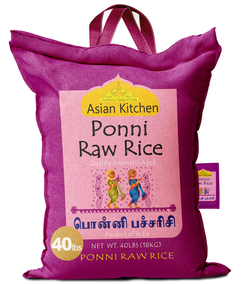 Rani Asian Kitchen Ponni Raw Rice 40-Pound Bag 40lb