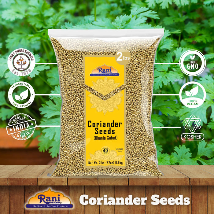 Rani Coriander (Dhania) Seeds Whole, Indian Spice 32oz (2lbs) 907g ~ All Natural | Gluten Friendly | NON-GMO | Kosher | Vegan | Indian Origin