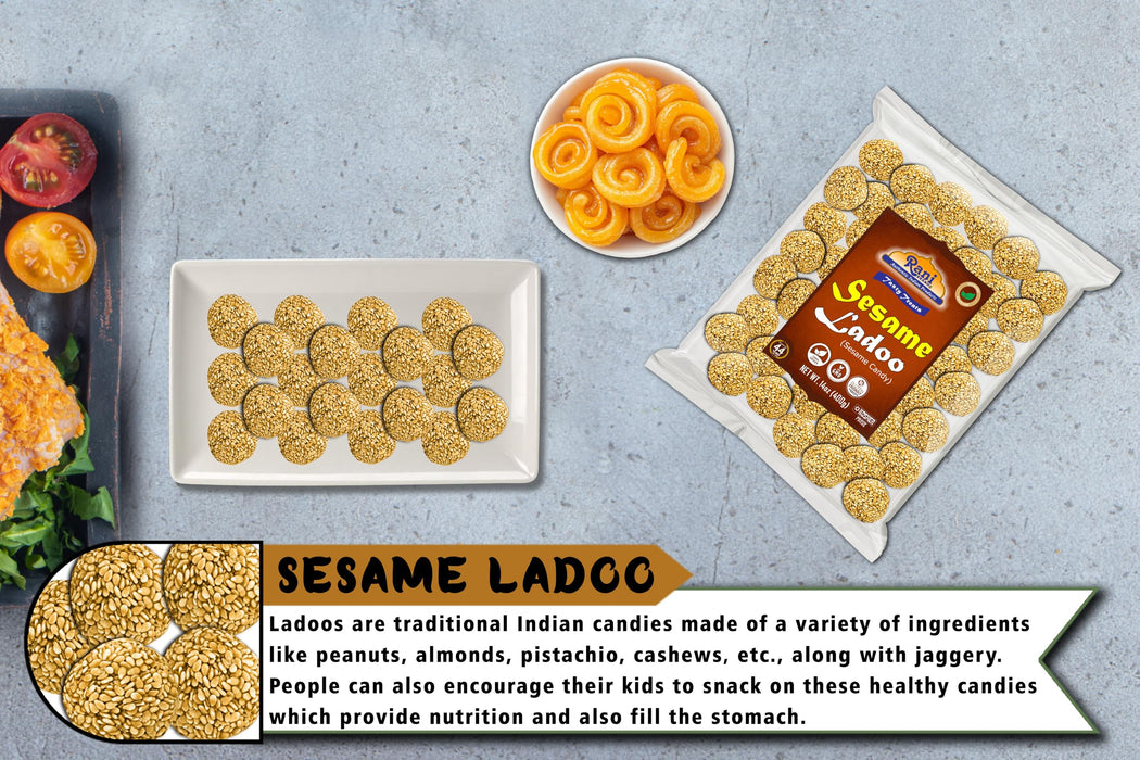 Rani Sesame Ladoo (Round Sesame Brittle Candy) 14oz (400g) ~ All Natural | Vegan | Kosher | No colors | Gluten Friendly | Indian Origin (Copy)