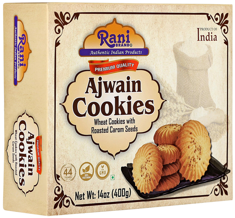 Rani Cookies Variety Pack of 4 (Gur Atta, Almond, Ajwain, Dry Fruits) 14oz (400g) each, Premium Quality Indian Cookies ~ Vegan | Non-GMO | Indian Origin