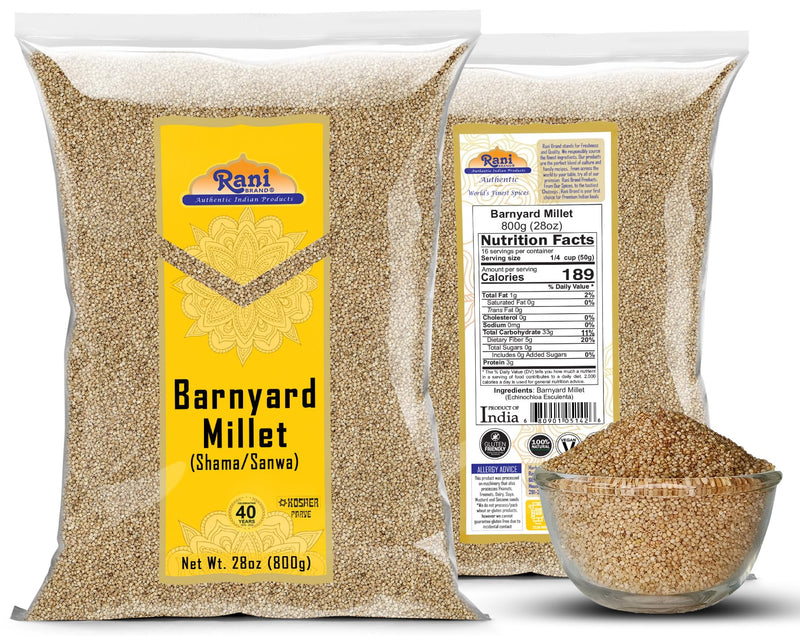 Rani Barnyard Millet (Echinochloa Esculenta Frumantacea) Whole Ancient Grain Seeds 28oz (1.75lbs) 800g ~ All Natural | Gluten Friendly | NON-GMO | Kosher | Vegan | Indian Origin | Shama/Sanwa