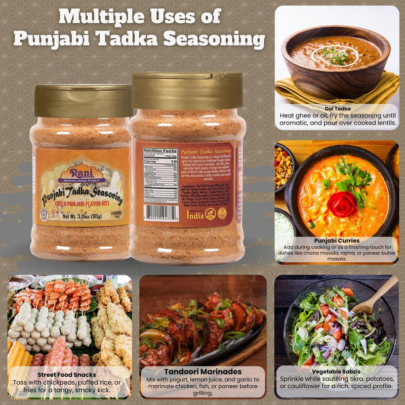 Rani Punjabi Tadka Seasoning (Bold Punjabi Flavor Hit) 3.15oz (90g) PET Jar ~ Shaker Top | All Natural | Vegan | Gluten Friendly | NON-GMO | Indian Origin
