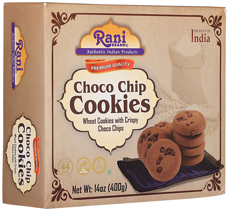 Rani Choco Chip Cookies (Wheat Cookies with Crispy Choco Chips) 14oz (400g) Premium Quality Indian Cookies ~ All Natural | Vegan | Non-GMO | Indian Origin